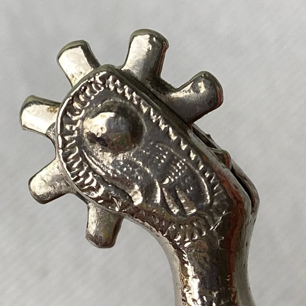 Vintage Western Spur Keychain Concho Style Silver look Yellowstone Aspen feels